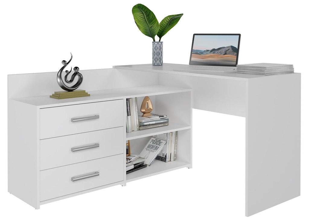 Scrivania per computer Topeshop DANY BIEL KPL Bianco Immagine del prodotto 