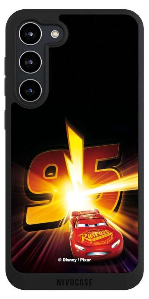 NIVOCASE Handyhülle für Samsung Galaxy S23+ Hülle NIVOpure Case Schwarz Cars Lightning Mcqueen 95 Offizielles Lizenzprodukt