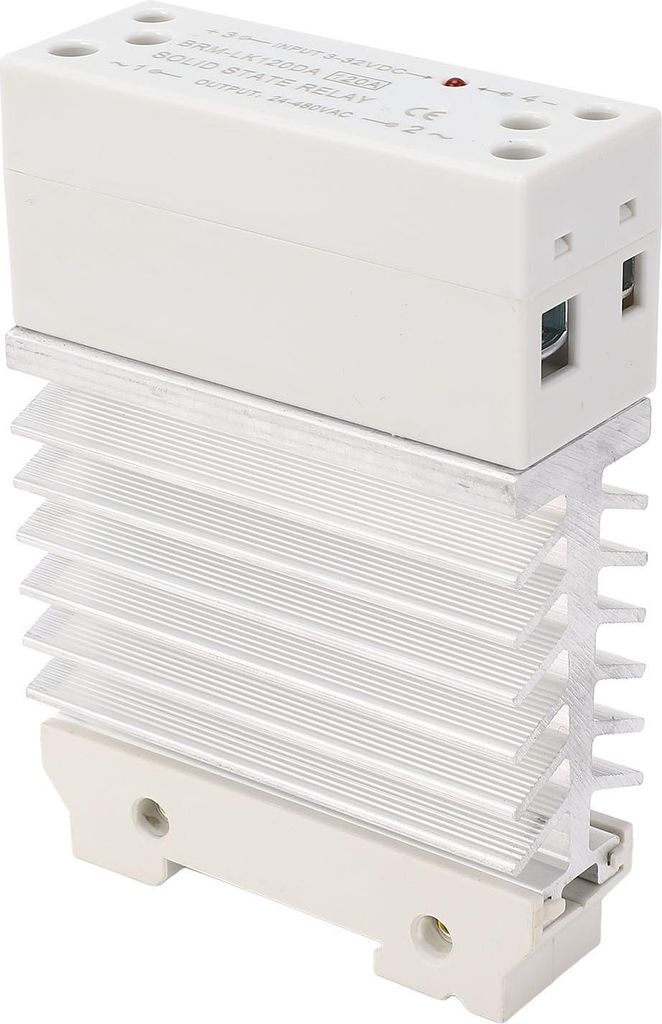 DC/AC-Halbleiterrelais 120 A, 3–32 V DC Eingang, 24–480 V AC Ausgang, einphasiges SSR-Modul mit Kühlkörper