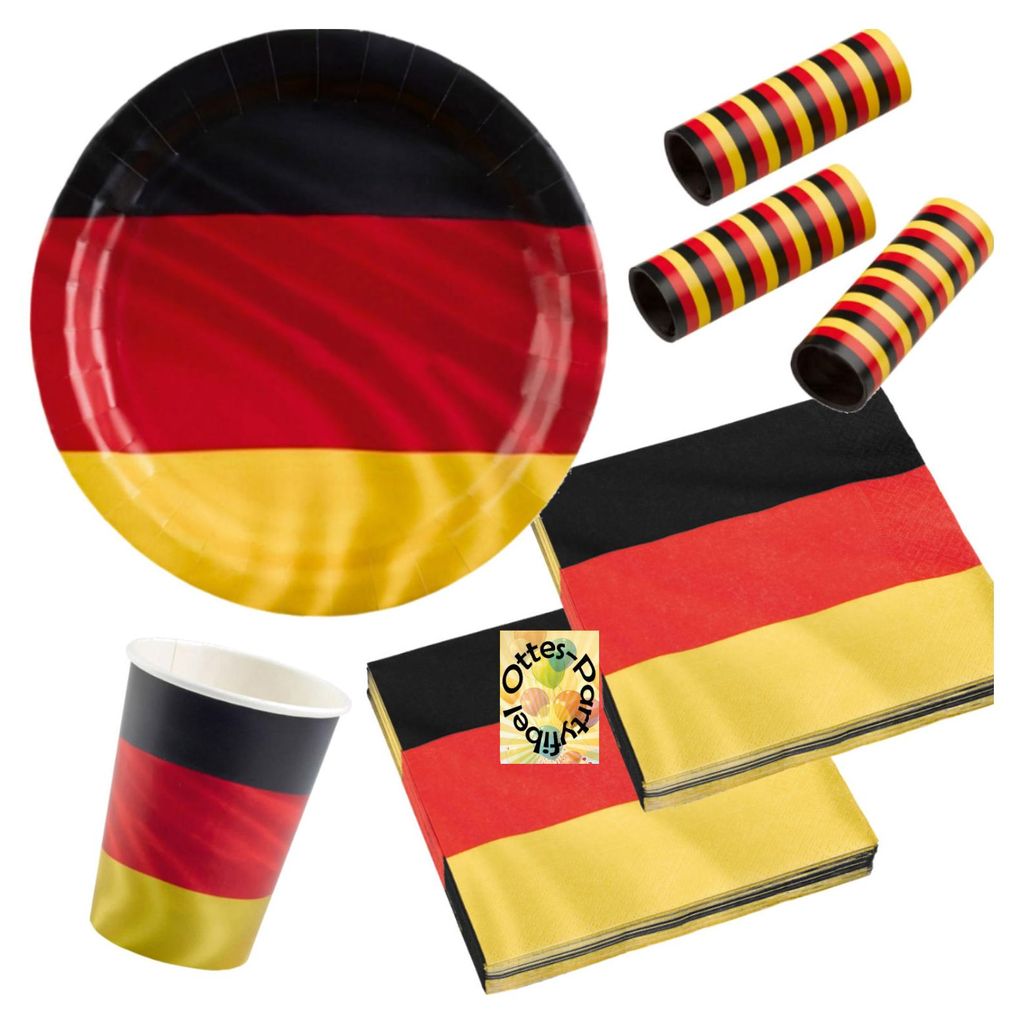 Deutschland Party-Set 39tlg. für 8 Gäste : Teller Becher Produktbild 