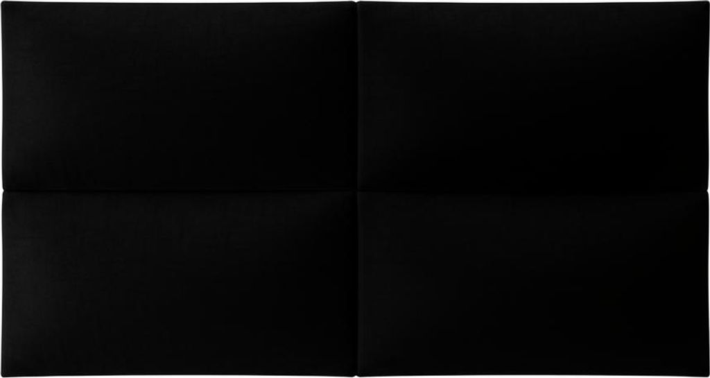 Polsterpaneel Wandpolster Bettkopfteil Rechteck Komvortowy 60x40 cm Schwarz Smart Velvet