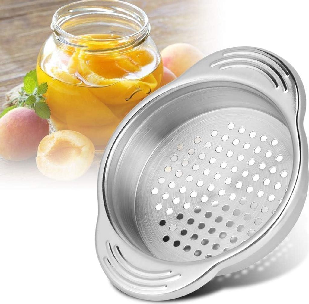 2-teiliges Edelstahl Thunfisch Dose Sieb und Abtropfer mit Ölpress - Lebensmittel Sieb Presse Kanne Filter