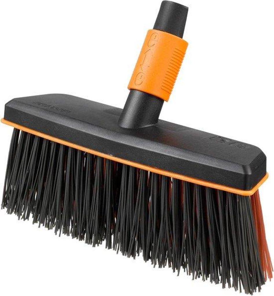Breitschwebe-Fliese ohne Griff - Abmessungen: 26 cm - Schwarz/orange Kunststoff-Bürste