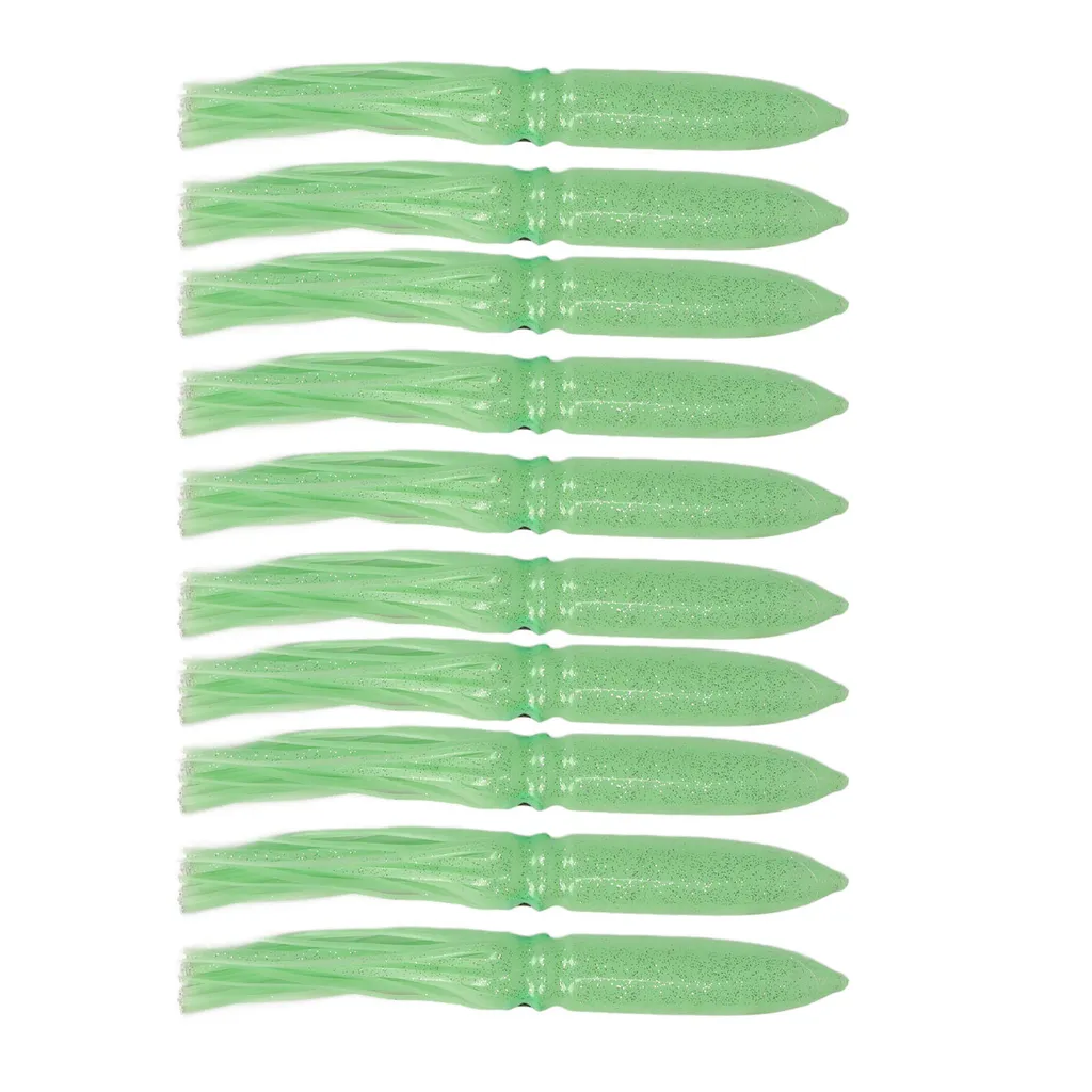Appât calamar lumineux 30cm en silicone avec hameçon pour pêche, 10 pcs