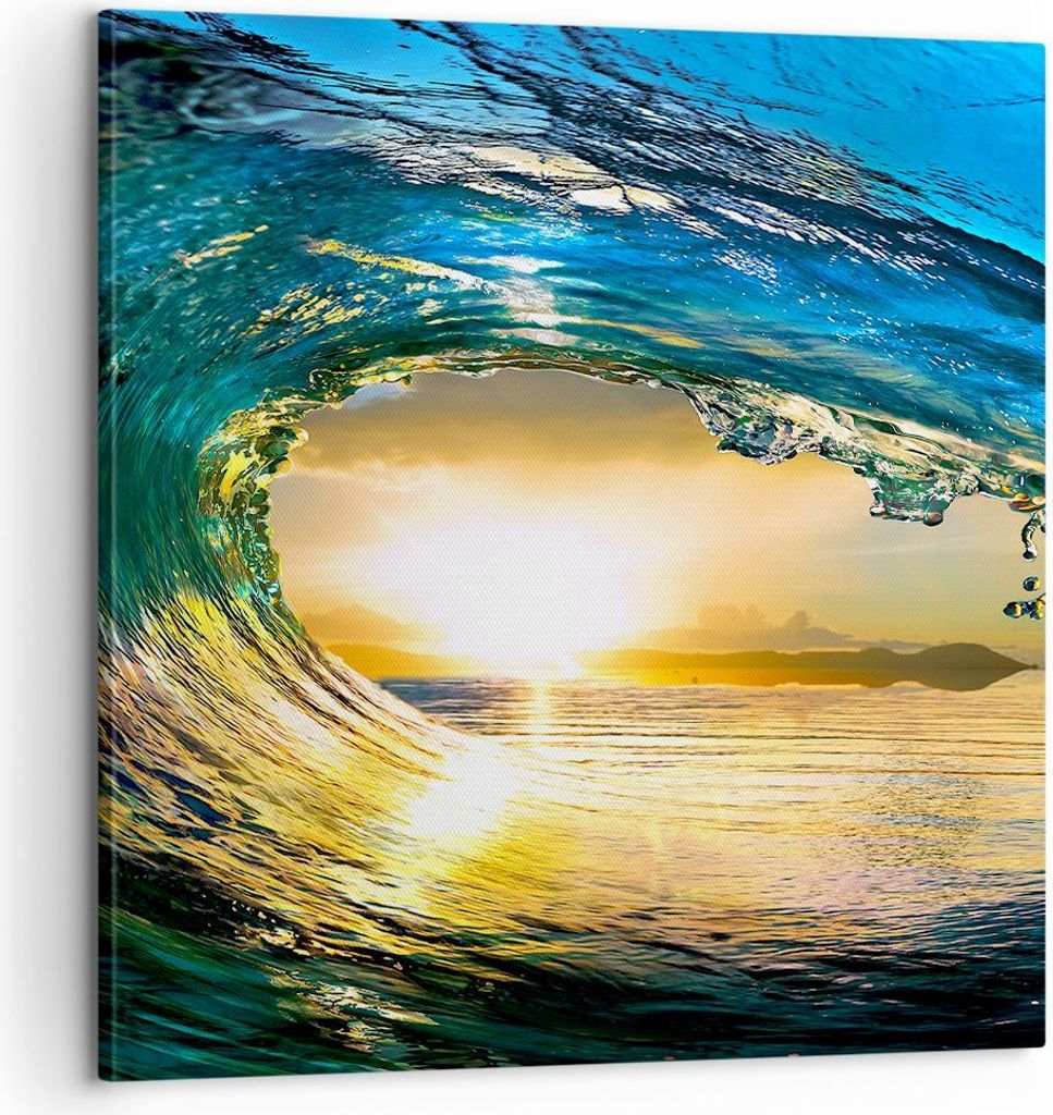 Bild auf Leinwand - Leinwandbild - Ozean Welle Sonne Klima Produktbild 