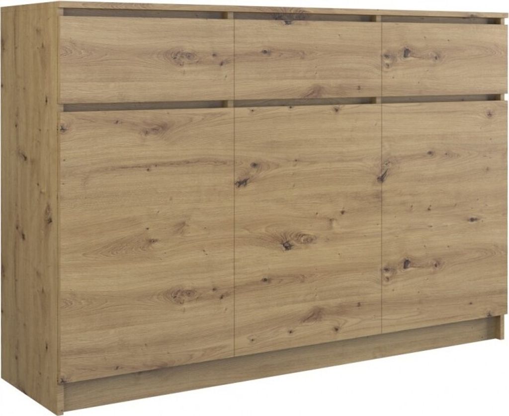 CDF moderne Kommode 3D3S (3 Türen, 3 Schubladen) | Farbe: Eiche Artisan | Aktenschrank, für kleine Gegenstände | Ideal für Wohnzimmer, Schlafzi...