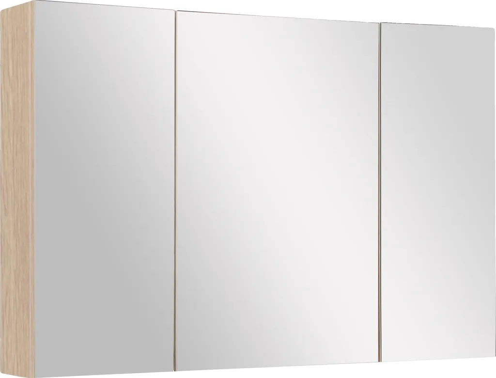 Armoire de toilette miroir bois de chêne, tablettes ajustables de 60cm