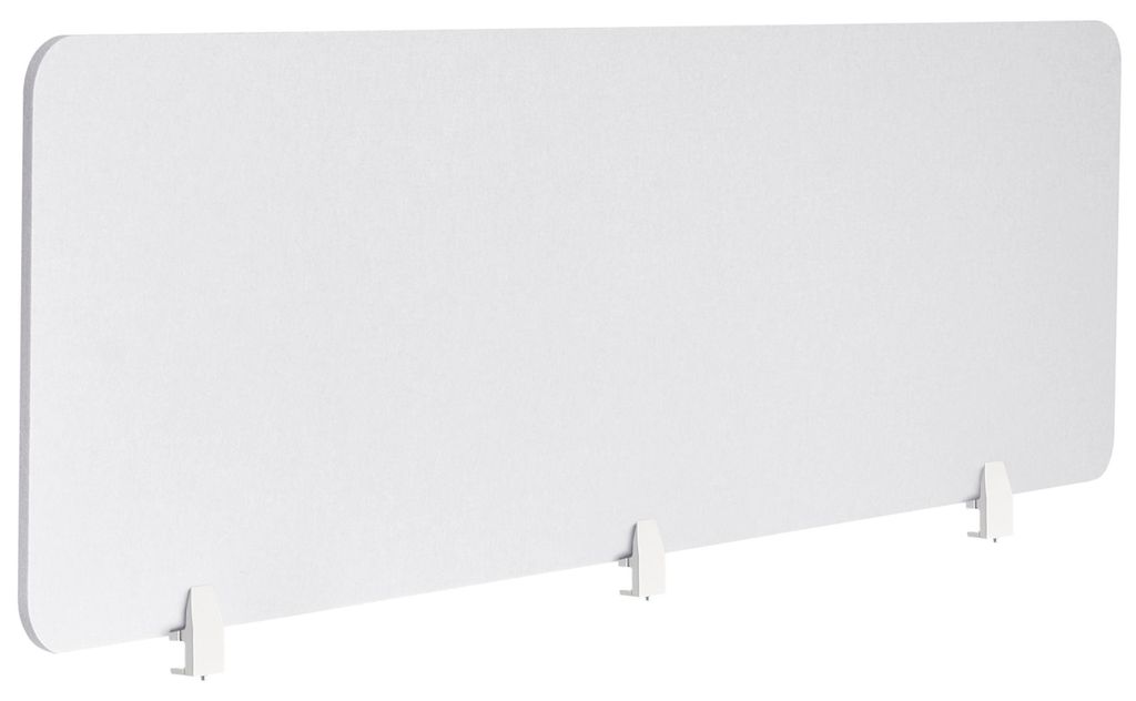 BELIANI Schreibtisch Trennwand Cremeweiß Stoff PET Kunststoff 180 x 50 cm zum Aufstellen Klemmen Schallschutz Sichtschutz Pinnwand Büro Home Office