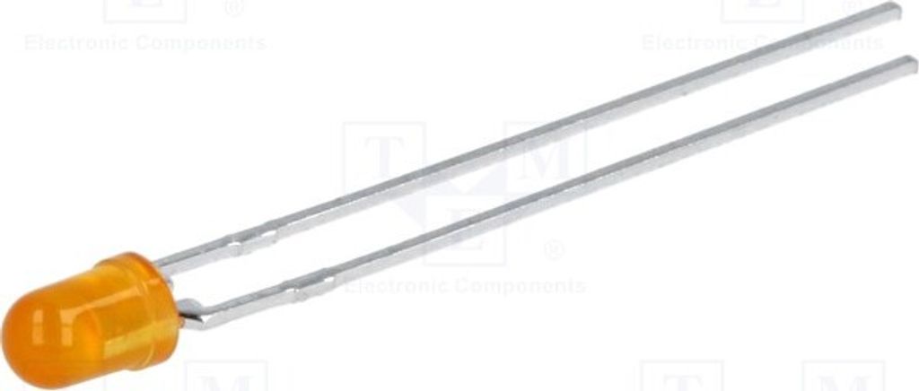 2x LED 3mm gelb 60° HLMP-1401 LED Dioden THT 3mm 2,2mcd