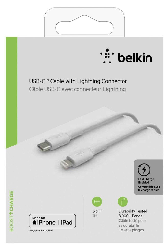 Belkin BOOST CHARGE - Câble Lightning - USB-C (M) à Image du produit 