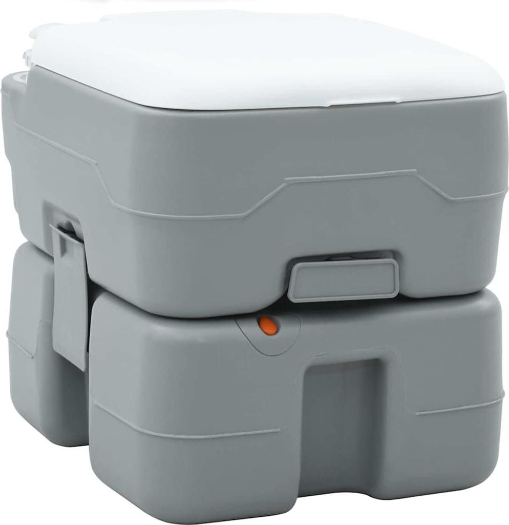 Camping-Toilette Grau und Weiß 41,5 x 36,5 x 37,5 cm