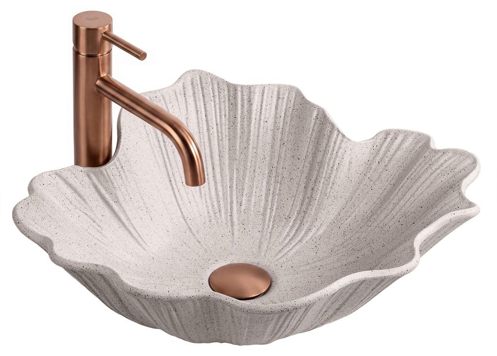 Rea Umywalka Nablatowa Flower Beige Zdjęcie produktu 