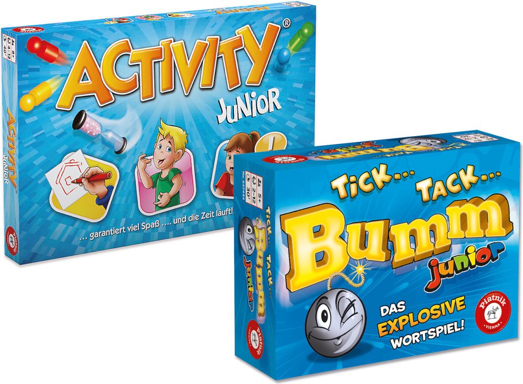 Piatnik BUNDLE - Activity Junior + Tick Tack Bumm Junior Kinderspiel Gesellschaftsspiel Kinder
