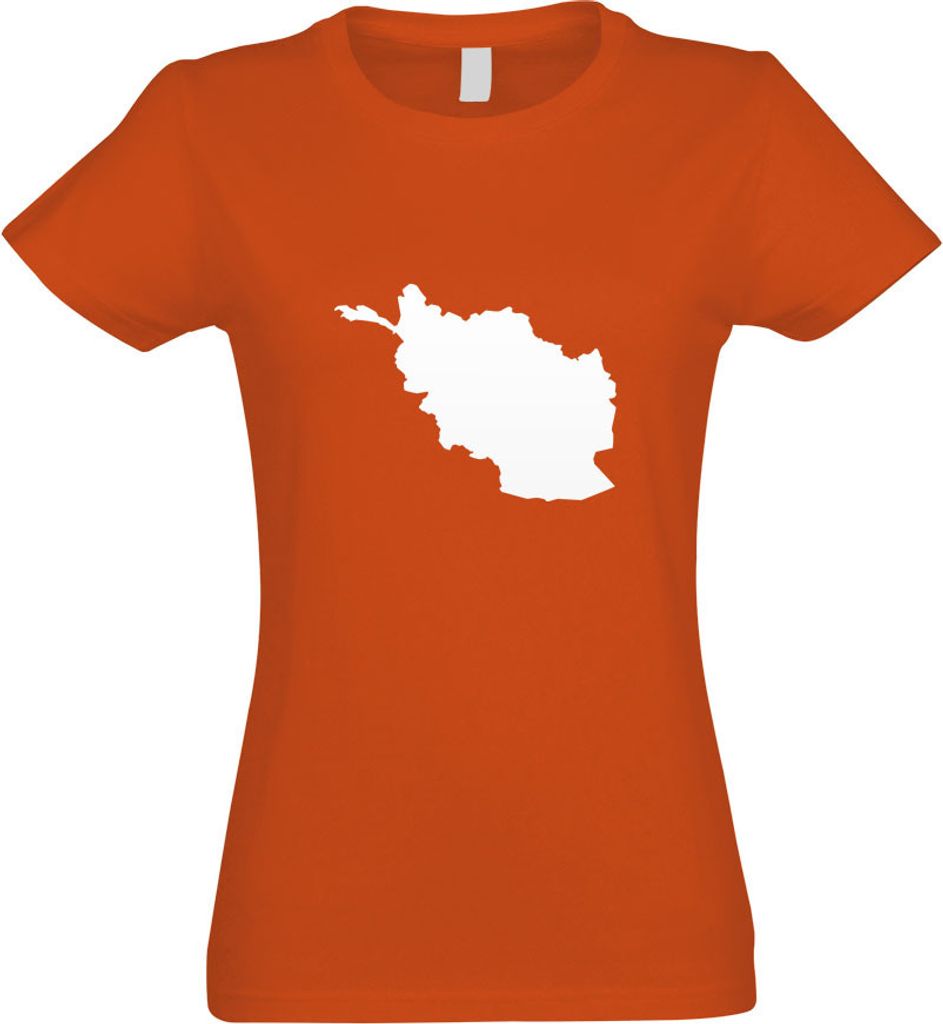 Kiwistar - T-Shirt tailliert - Damen - orange - Afghanistan Umriss Kontur - mit Motiv Bedruckt - Funshirt Design - Sport - Freizeit - Damen - S