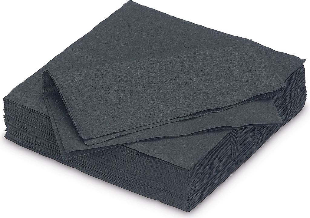 Servietten aus Papier 25x25cm 2-lagig 50 Stück Schwarz Produktbild 