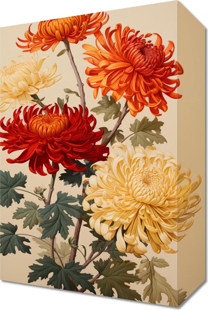 Bild 20x30cm Tanzende Chrysanthemen