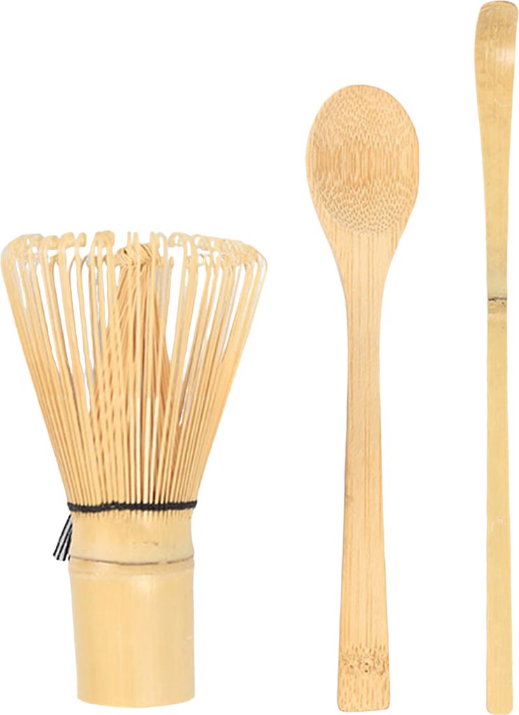 Bambus-Matcha-Schneebesen mit Teepickel, Teelöffel, handgefertigt, traditioneller japanischer Chasen-Rührpinsel für Matcha-Tee, natürlicher Bam...