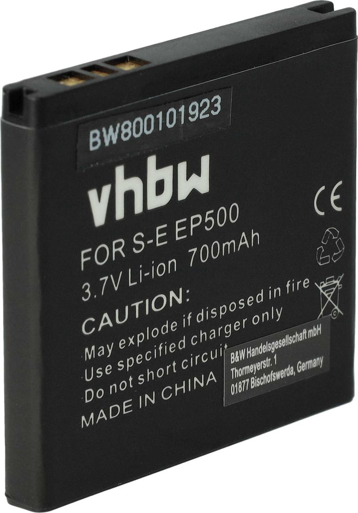vhbw Akku kompatibel mit Sony-Ericsson U5i Vivaz, U8i, U8, W8a, U8i Vivaz Pro, W8, Vivaz Pro Handy Smartphone Telefon (700 mAh, 3,7 V, Li-Ion)