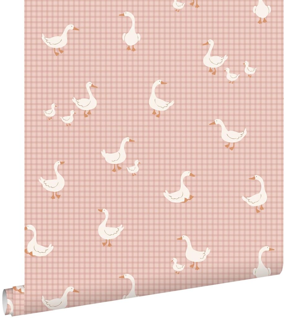 ESTAhome Tapete Gänsen Lila 50 x 900 cm