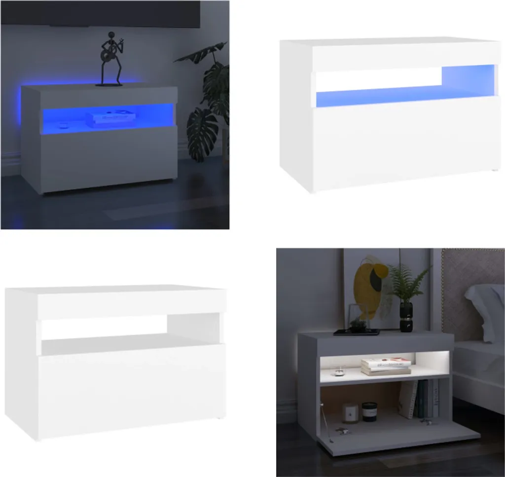 Mobiletto TV LED Bianco vidaXL 60cm - Perfetto per Gaming e Cinema