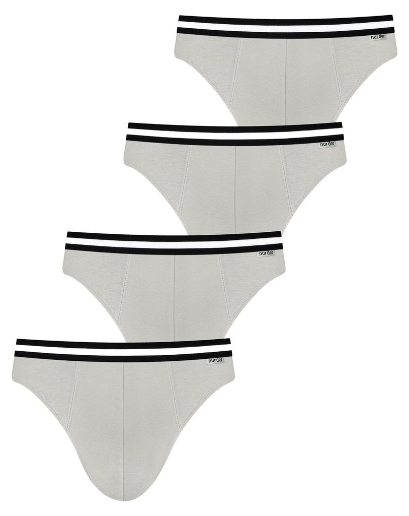 NUR DER Herren Slip 4-Pack Baumwolle Stretch - hellgrau - Produktbild 