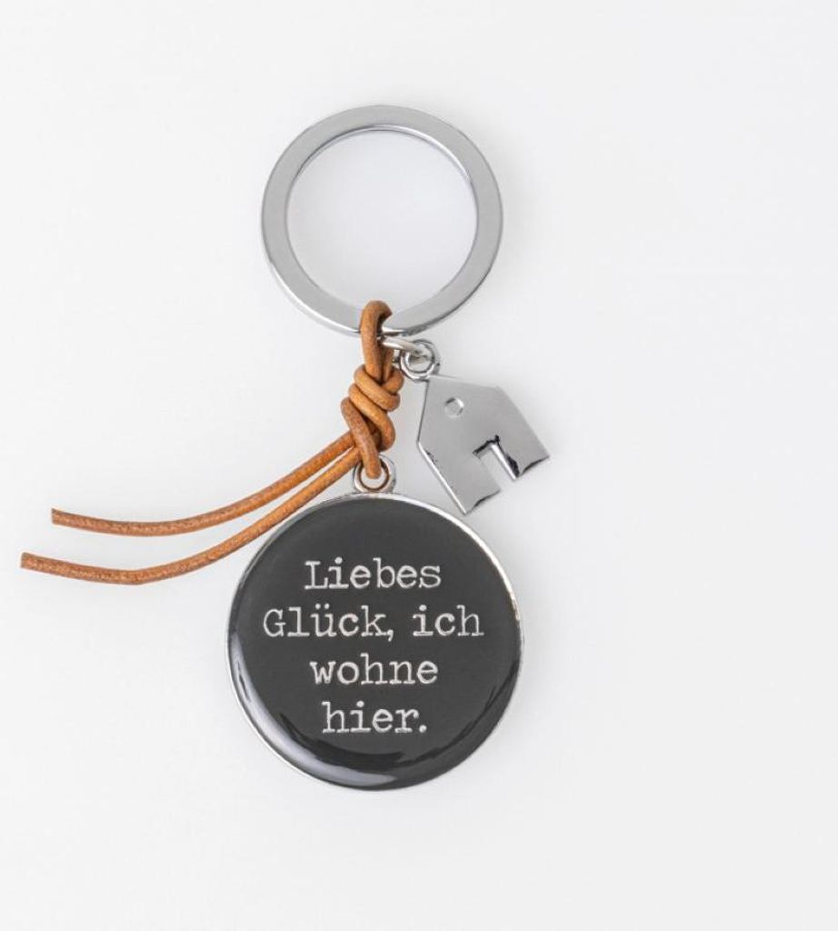 Cloud Poetry Schlüsselanhänger Haus "Liebes Glück, ich wohne hier"