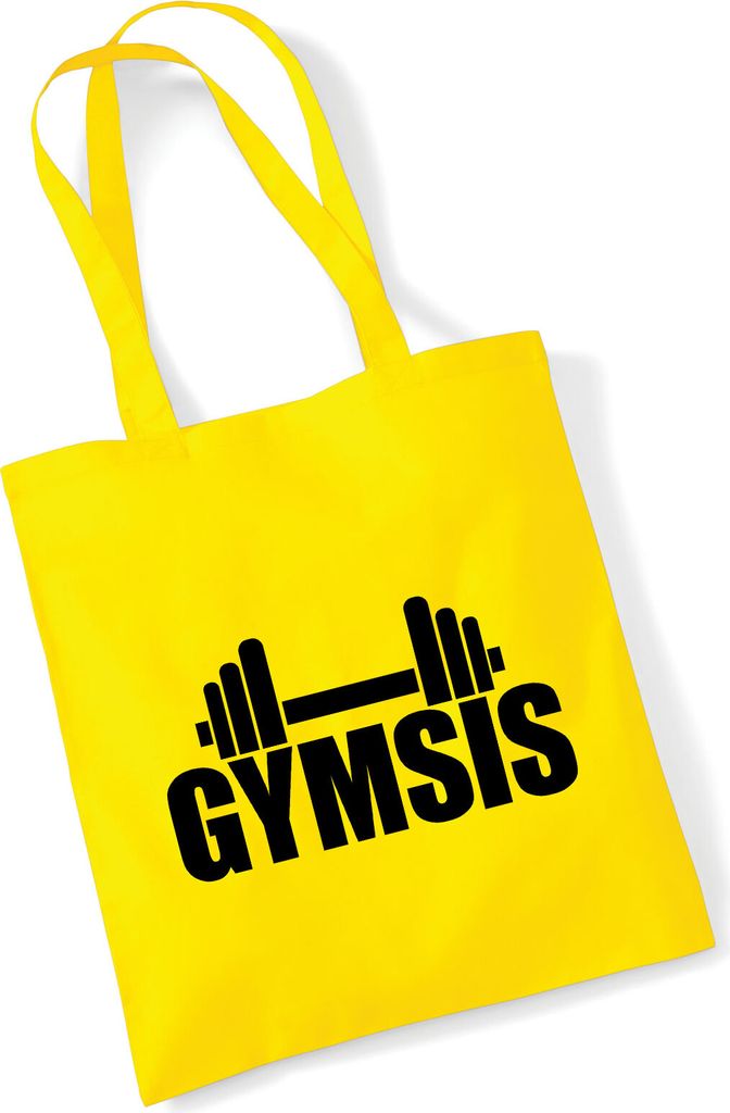 Huuraa Jutebeutel Gymsis Hantel 10 Liter Yellow Baumwolle Tasche Geschenkidee
