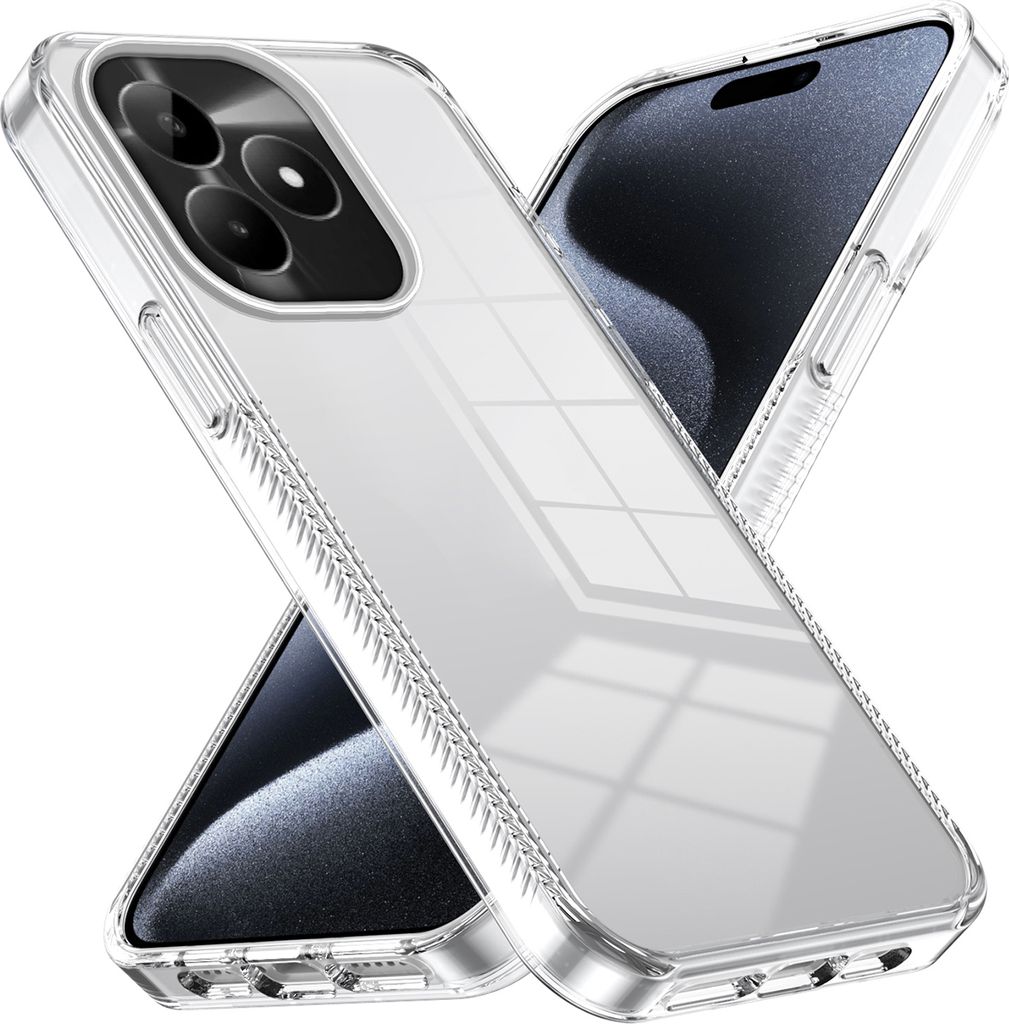 Hülle für Realme C51 Rutschfest Kristallklare Stoßfeste TPU Bumper Handyhülle Transparent