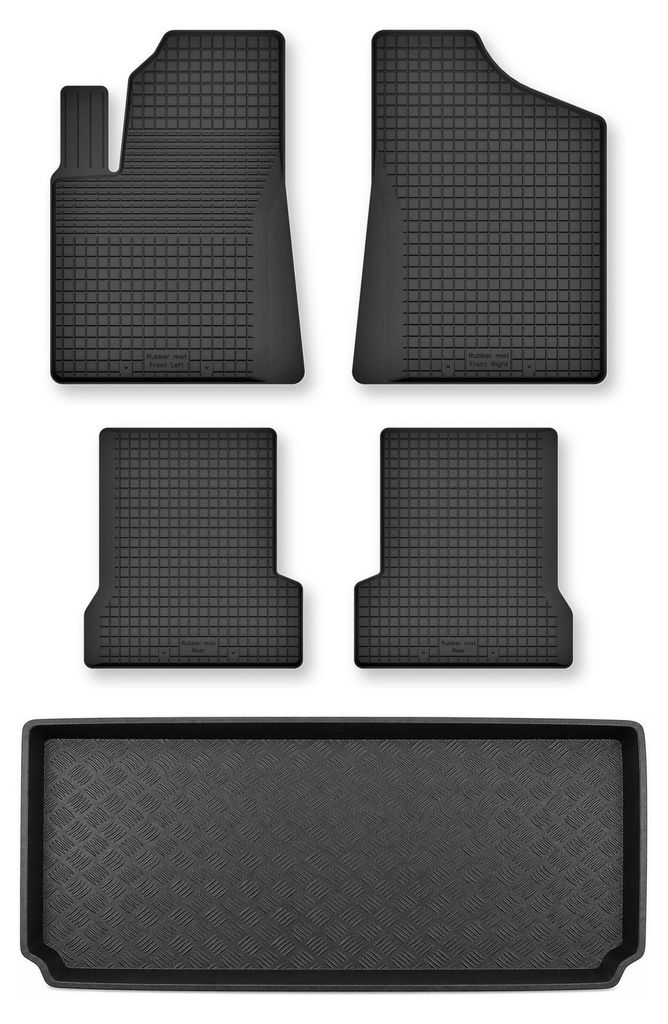 Tappetini a vasca + bagagliaio per Fiat Seicento 1998-2010 Immagine del prodotto 