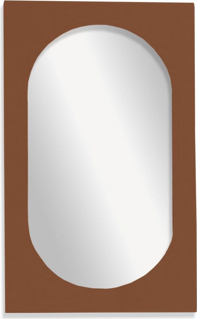 Ovaler Spiegel mit breitem Rahmen, 43 x 73 cm, MOKA