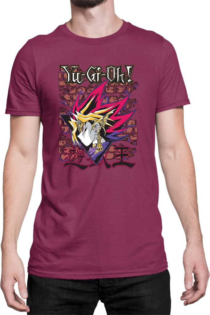 Herren T-Shirt Japan Manga Anime Comics Yu Gi 024, Man M / Burgundy