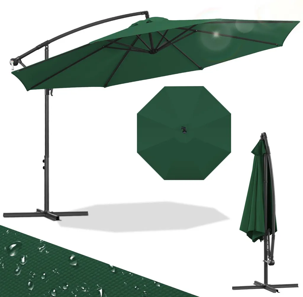 Ombrellone da Esterno Izrielar 350cm Verde - Design e Protezione UV - 14