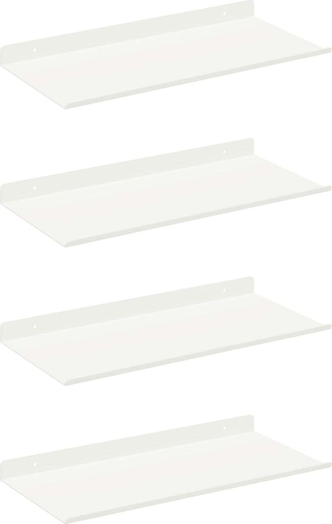 Schwebendes Regal 4 pcs Weiß 40 x 18 x 2,5 cm Stahl