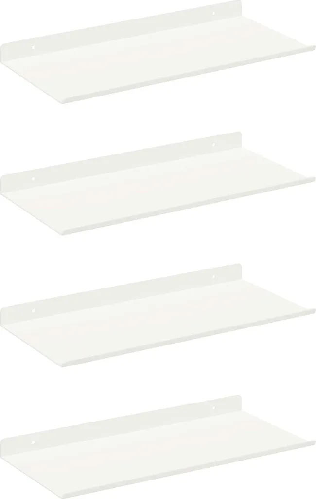 Étagère Flottante Blanche pour Bureau et Salon - Lot de 4 en Acier 40 cm
