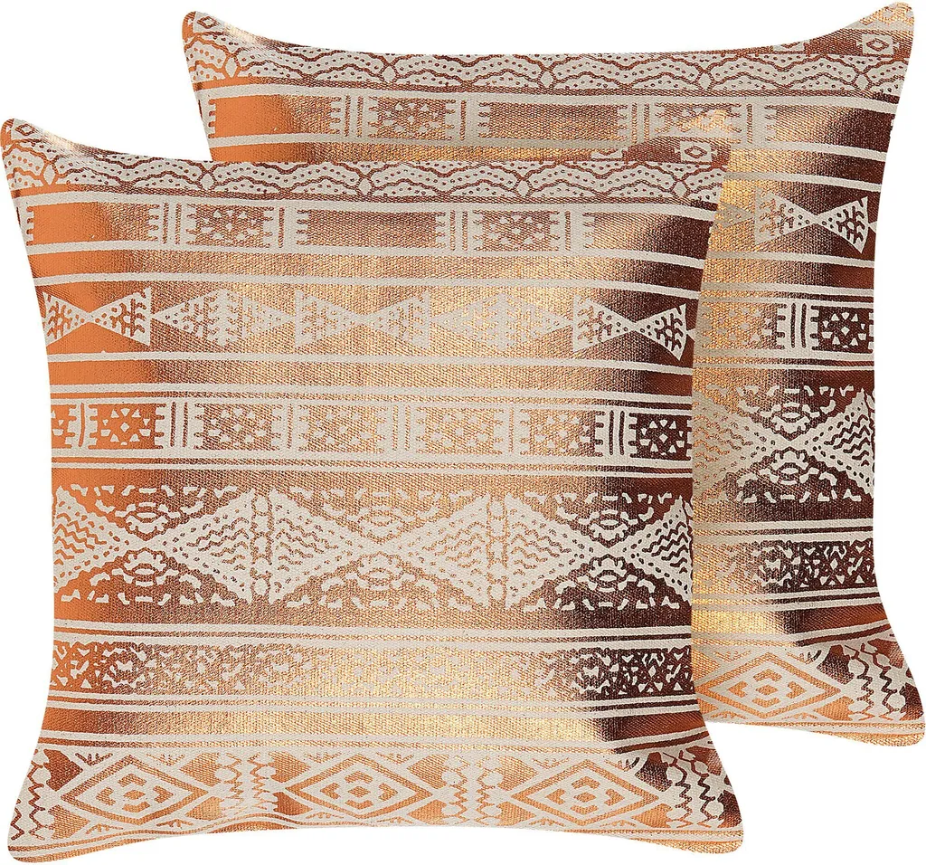 Coussin Carré 50x50 cm en Coton Cuivré pour Rénover votre Décoration