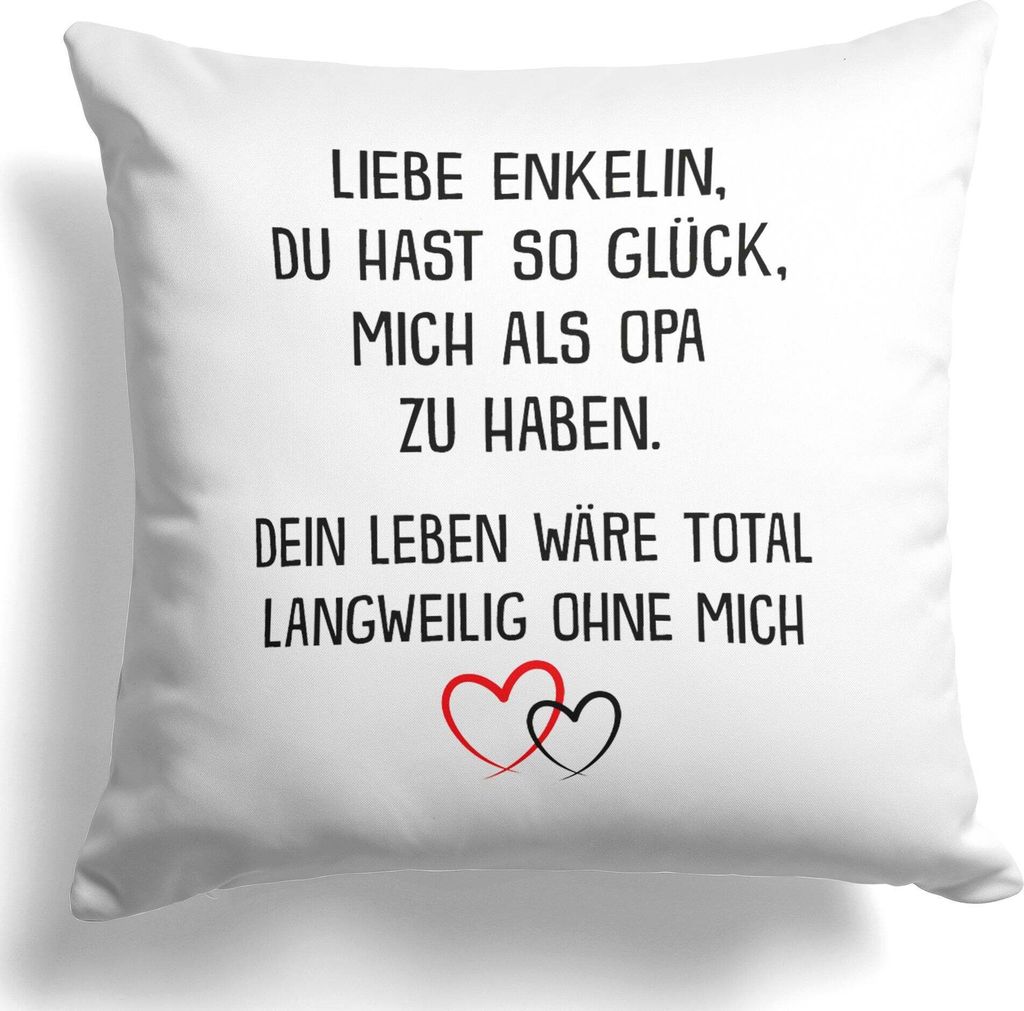 22Feels Enkelin Geschenk von Opa Mädchen Kissen Deko Kinderzimmer Dekoration Geburtstag Weihnachten Abitur Uni Abschluss Bachelor Master Wohnzimme...