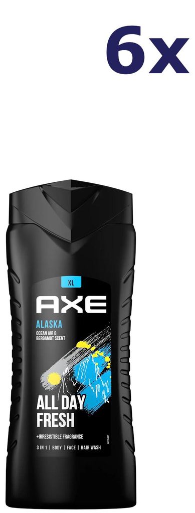 6x Axe Douchegel 3-in-1 Alaska 400ml Produktbild 