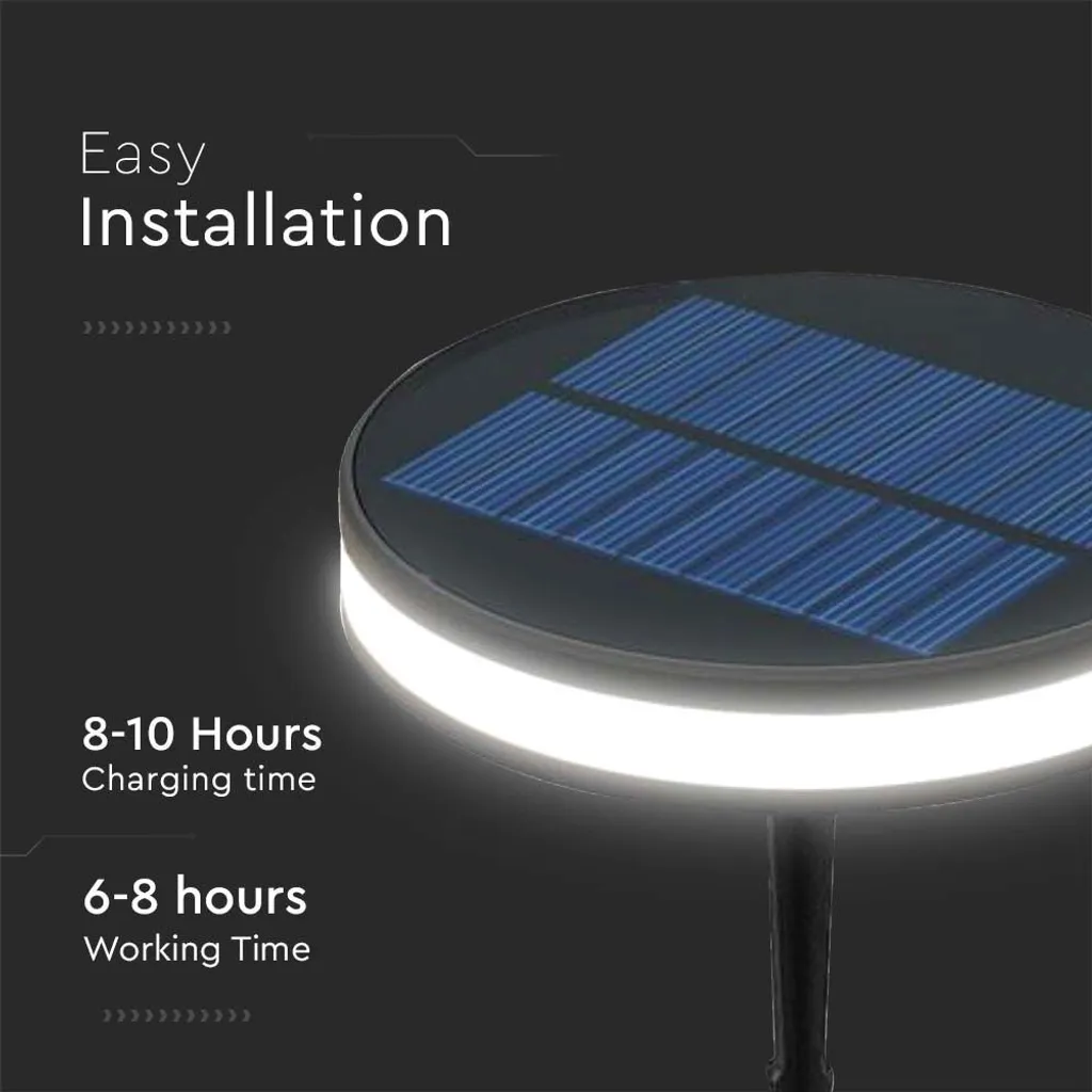Lampe Solaire Jardin à Piquer Noire - Balisage Extérieur 90 Lumens