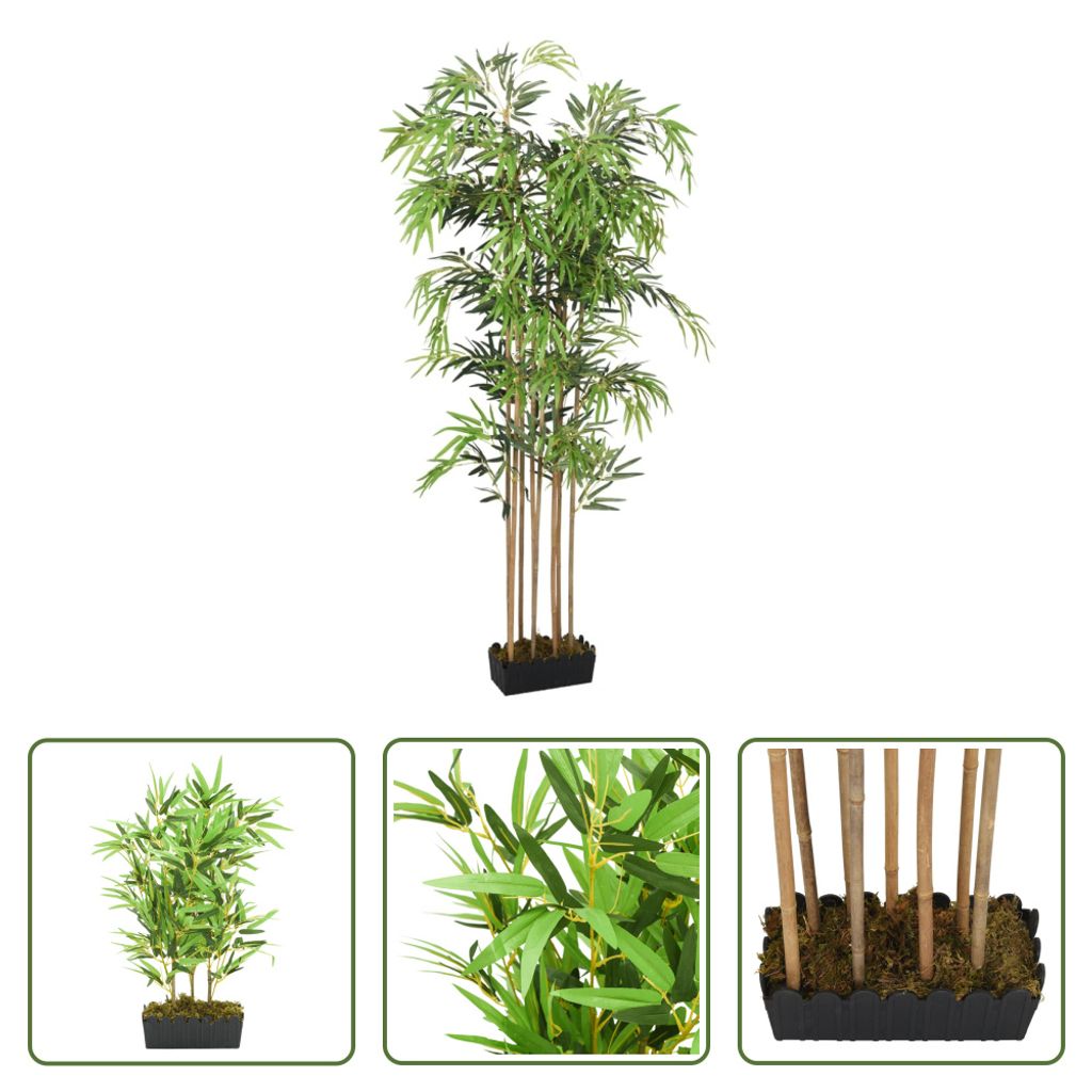 The Living Store Bambusbaum Künstlich 500 Blätter 80 cm Grün