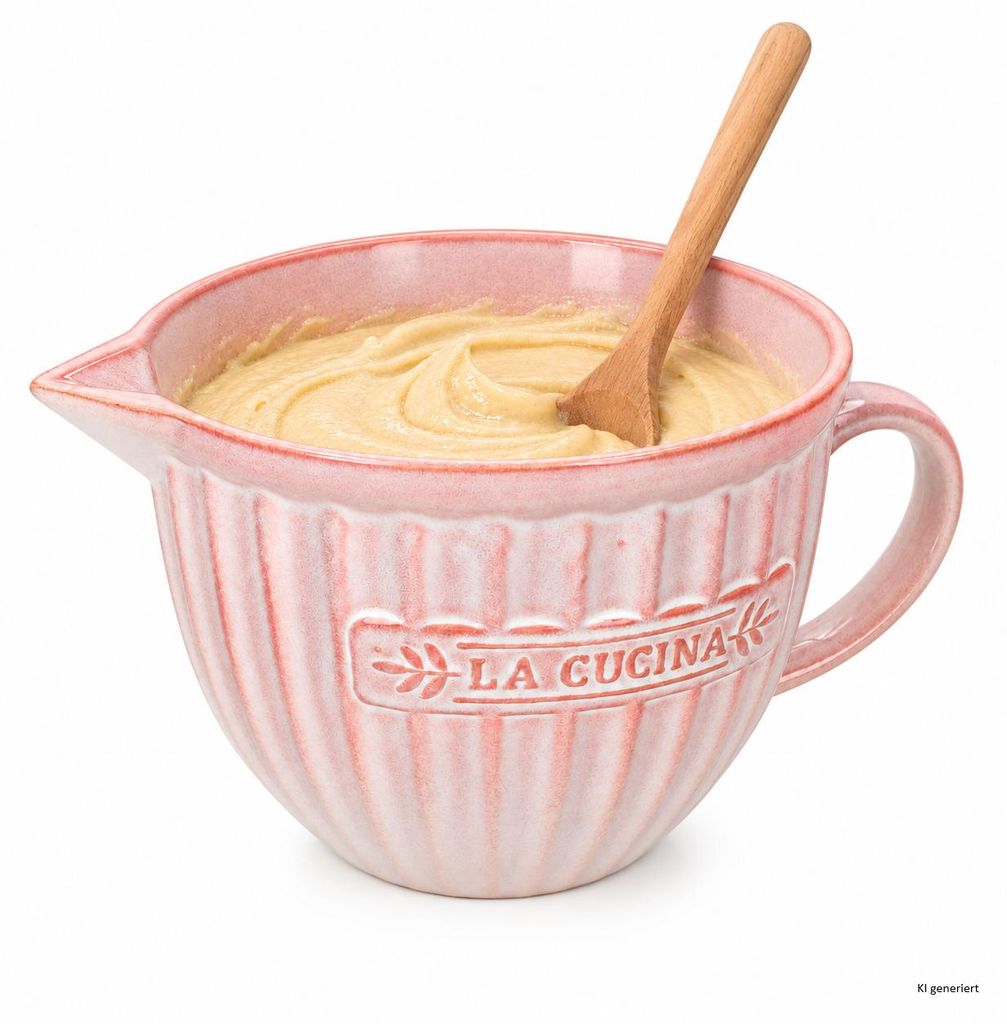Ciotola da pasticceria Rosa, capacità 1,9L, con manico e Immagine del prodotto  Immagine generata dall'IA