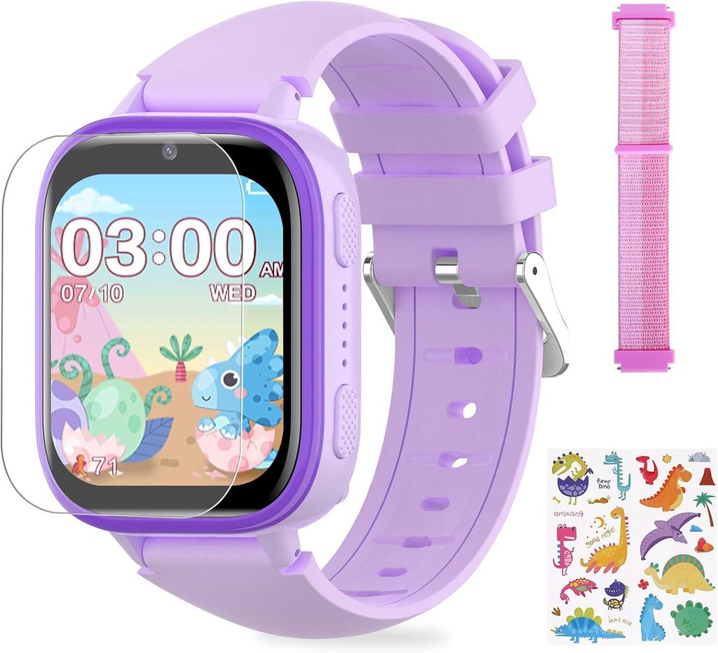 OKYUK Kinder Smartwatch mit Anruffunktion, 31 Lernspielen, 15 Hörbüchern, Kamera, Musikplayer und Wecker, Lernuhr für Kinder