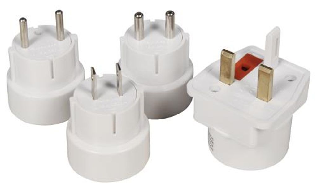 Reisestecker-Set ''TP-4'' 4-teilig, passend für alle Länder rund um den Globus