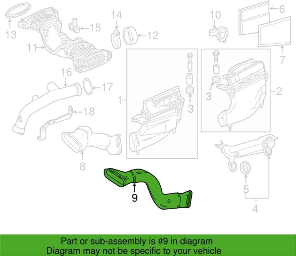 Tuyau d'admission filtre à air 6420948897 pour Mercedes Benz GL350 X166