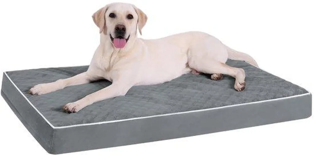 Lit orthopédique pour chien 91x68 cm déhoussable et lavable gris foncé