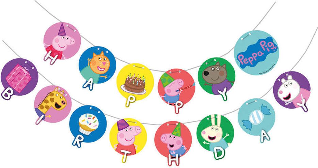 Peppa Wutz Regenbogen Girlande 2,3m Produktbild 