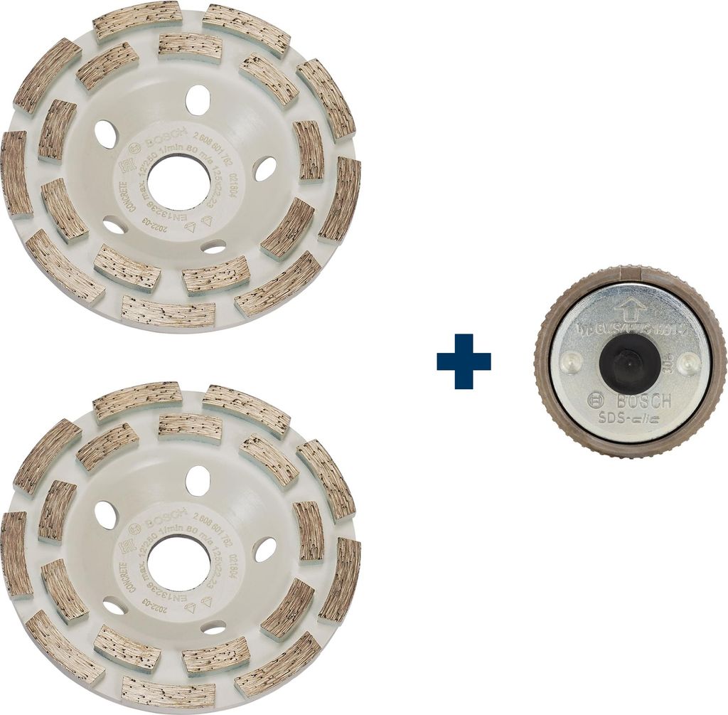 Bosch Professional 2x Diamantschleifscheiben inkl. Schnellspannmutter SDS Clic