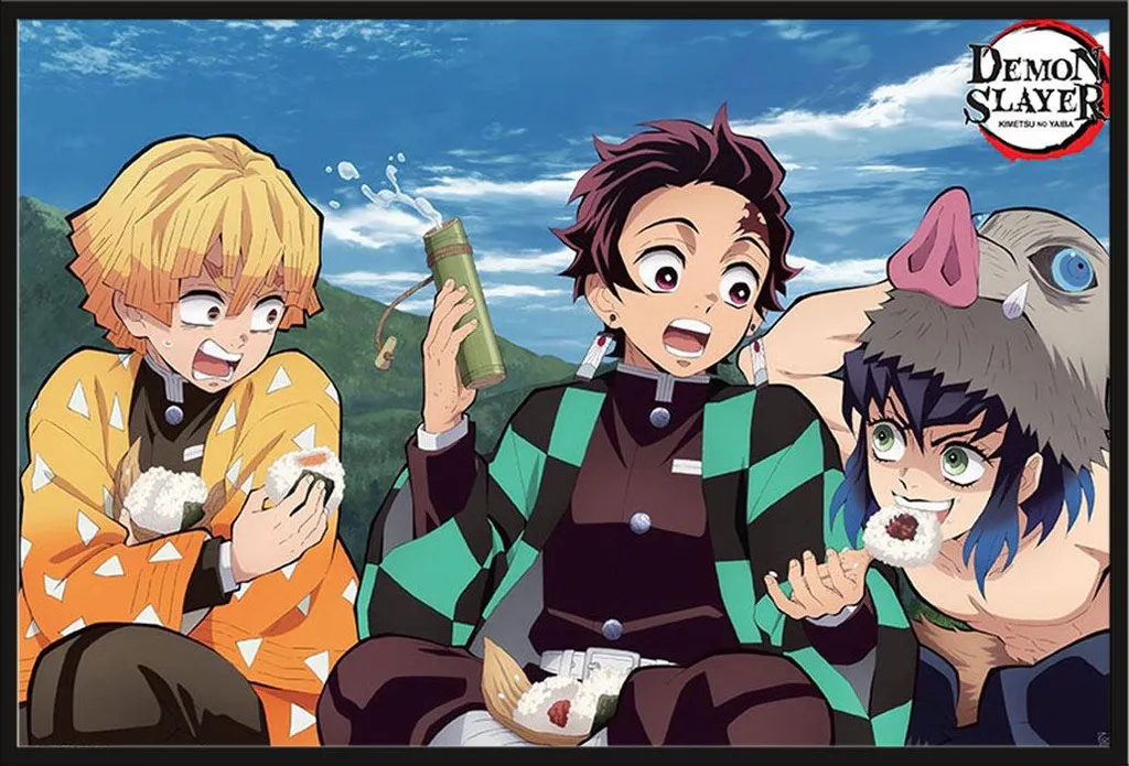 Affiche encadrée Demon Slayer Kimetsu no Yaiba avec vitre acrylique 61cm