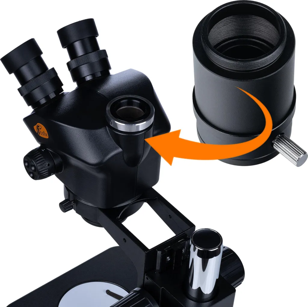 Microscope Trinoculaire Stéréoscopique Rosfix pour Électronique et Labo 7-45x - 9