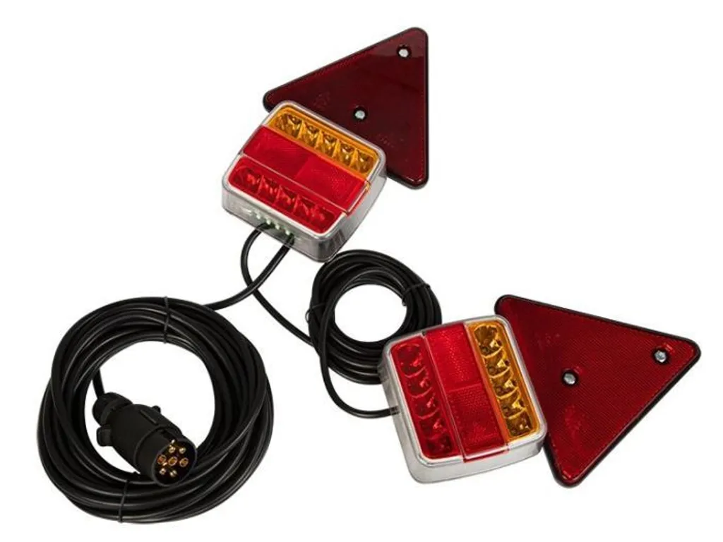 Bloc optique arrière LED pour remorque avec faisceau électrique et triangle