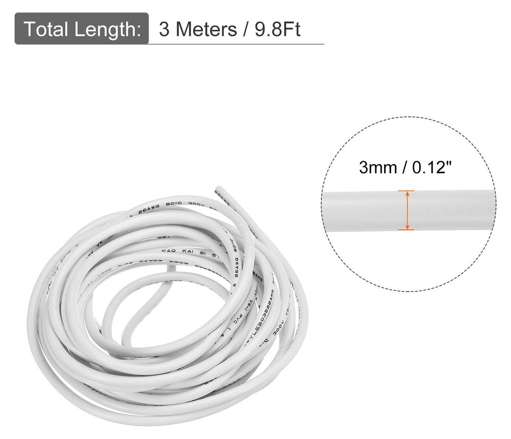 26AWG Elektrisch Draht 2 Leitungen UL2464 LED Strom Beleuchtung Kabel Verzinkt Kupfer 9.8Ft Niedrig Spannung PVC Geh?use Flexibel Erweiterung Schnu...